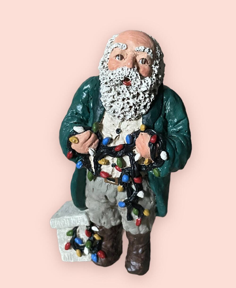 June McKenna 1991 Santa With Christmas Lights